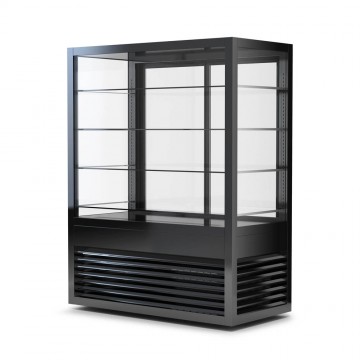 VITRINA VERTICAL NEGRA LED...
